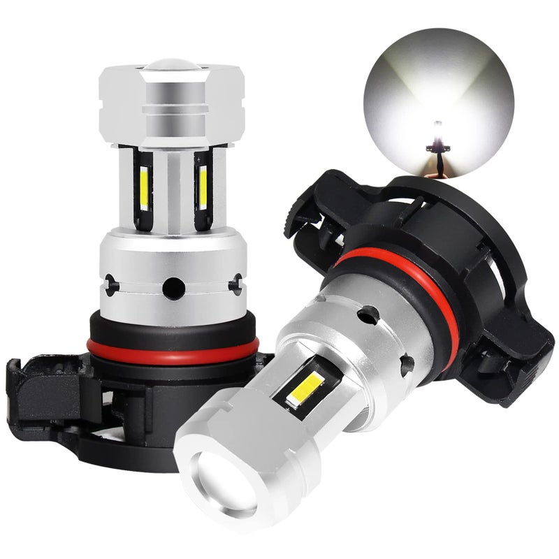 PHINLION 2504 PSX24W LED Fog Light Bulbs, 3800 Lumens Super Bright CSP 12276 Front DRL Daytime Running Lights for Car Truck, 6000K Xenon White - Image 1